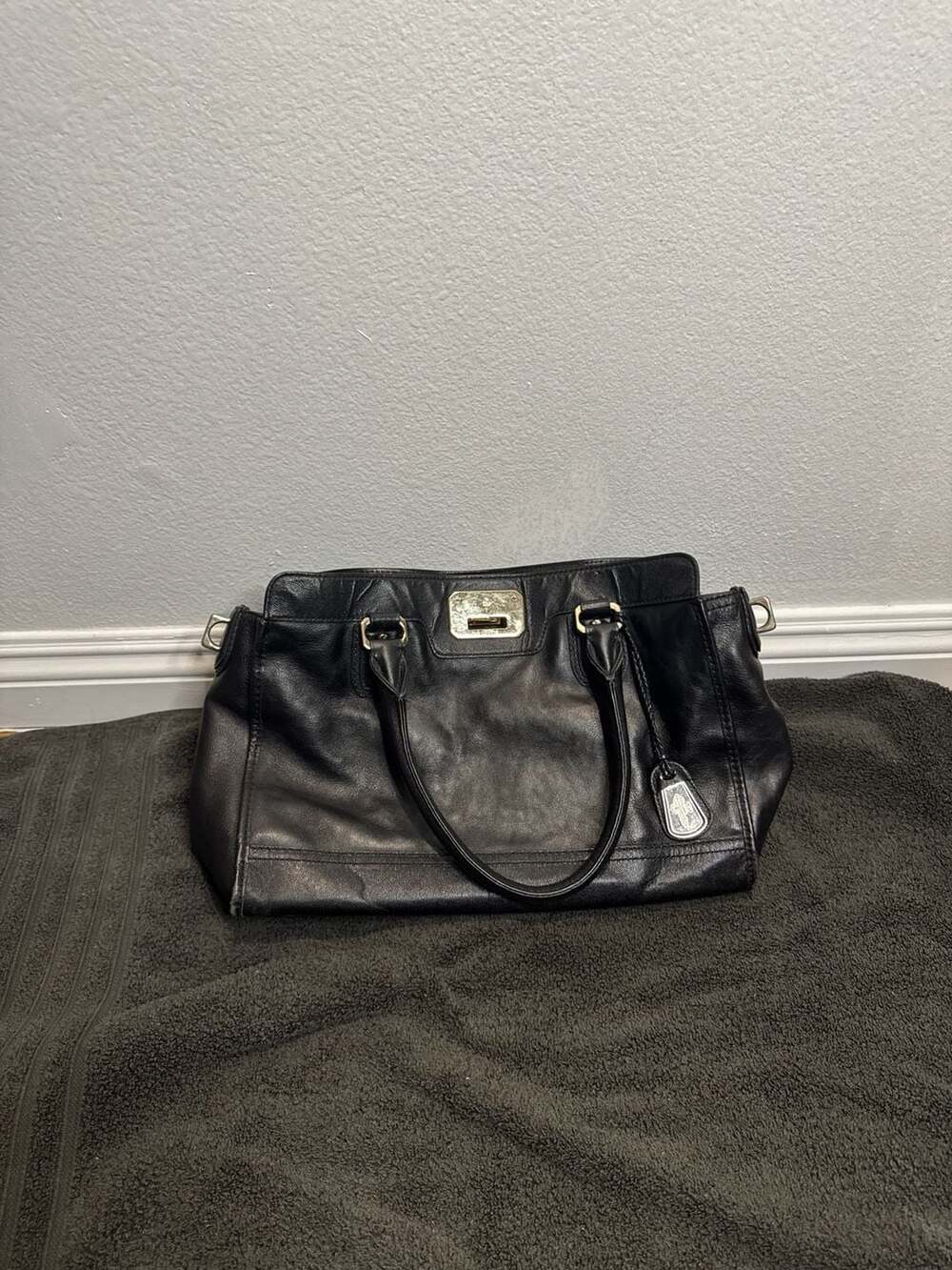 Cole Haan Kendra Valise II Black Leather Tote Bag